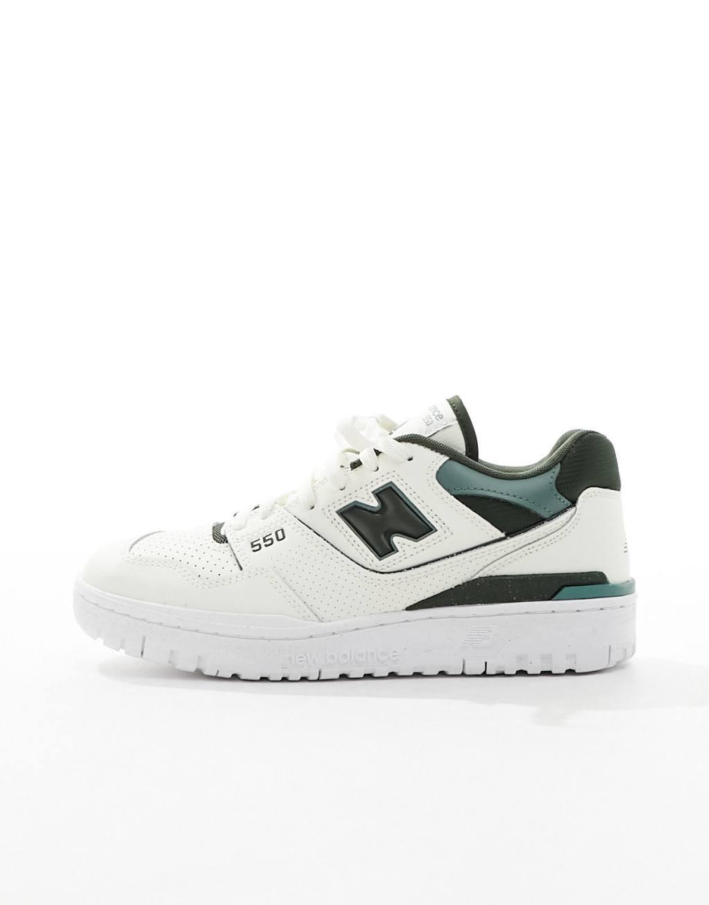 New Balance 550 sneakers in off-white and green Product Image