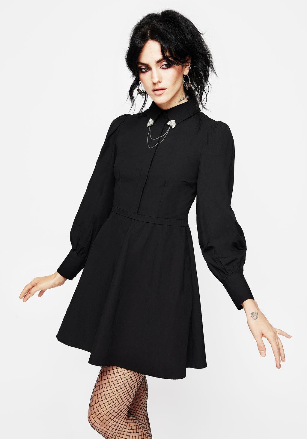 Styx Moth Collar Chain Mini Shirt Dress Product Image