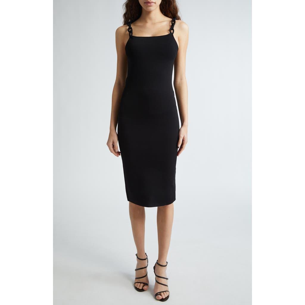 ALICE AND OLIVIA Alina Chain Strap Midi Tank Dress In Black Product Image