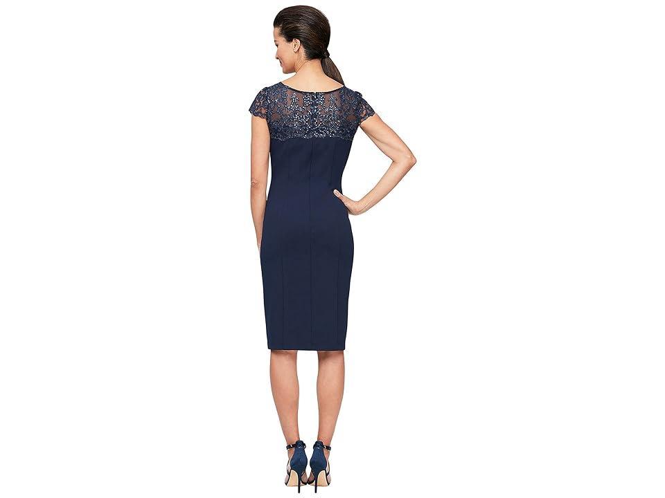 Alex Evenings Sequin Lace Illusion Yoke Cocktail Dress Product Image