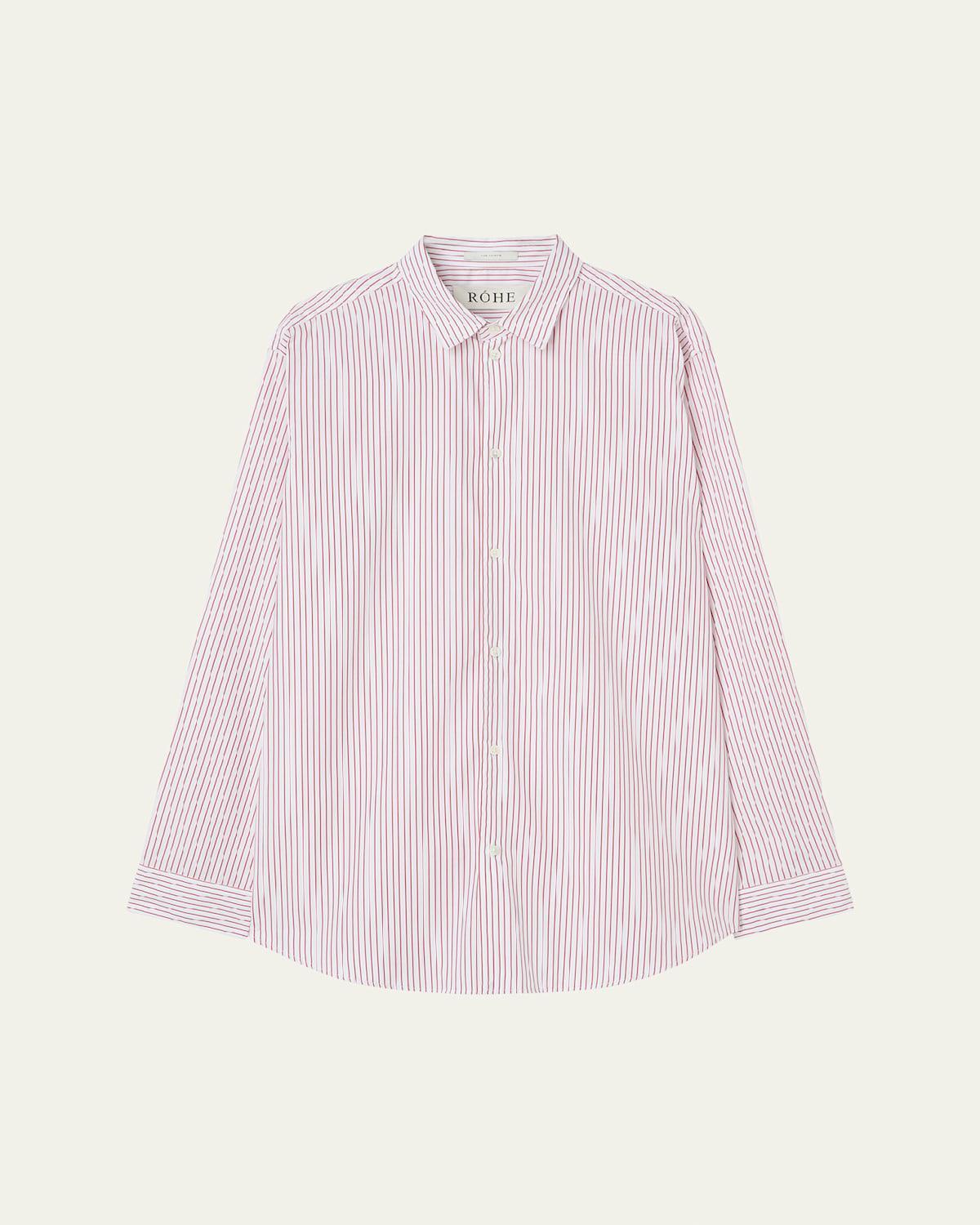 Mens Striped Poplin Relaxed-Fit Sport Shirt Product Image