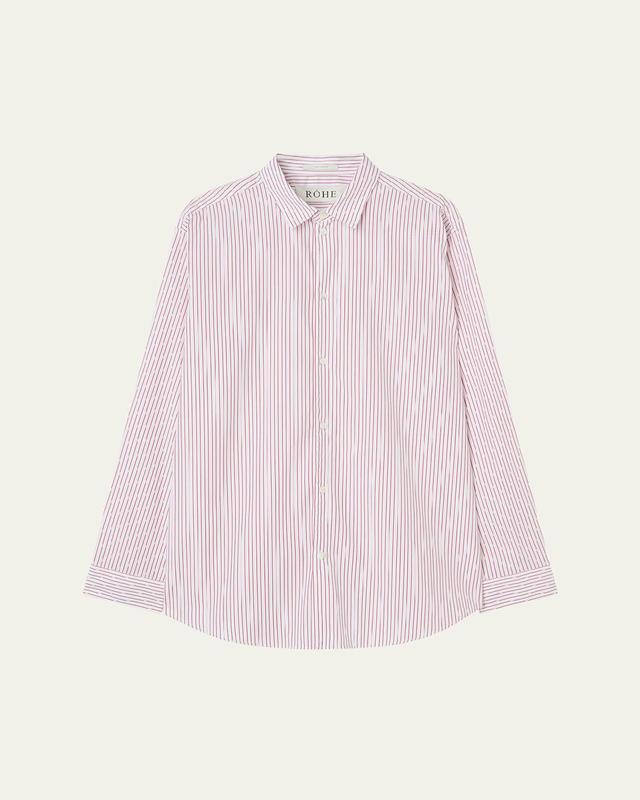 Mens Striped Poplin Relaxed-Fit Sport Shirt Product Image