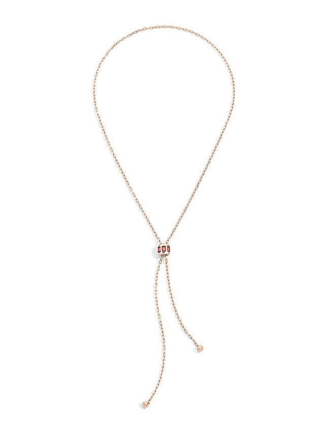 Womens Iconica 18K Rose Gold & Garnet Lariat Necklace Product Image