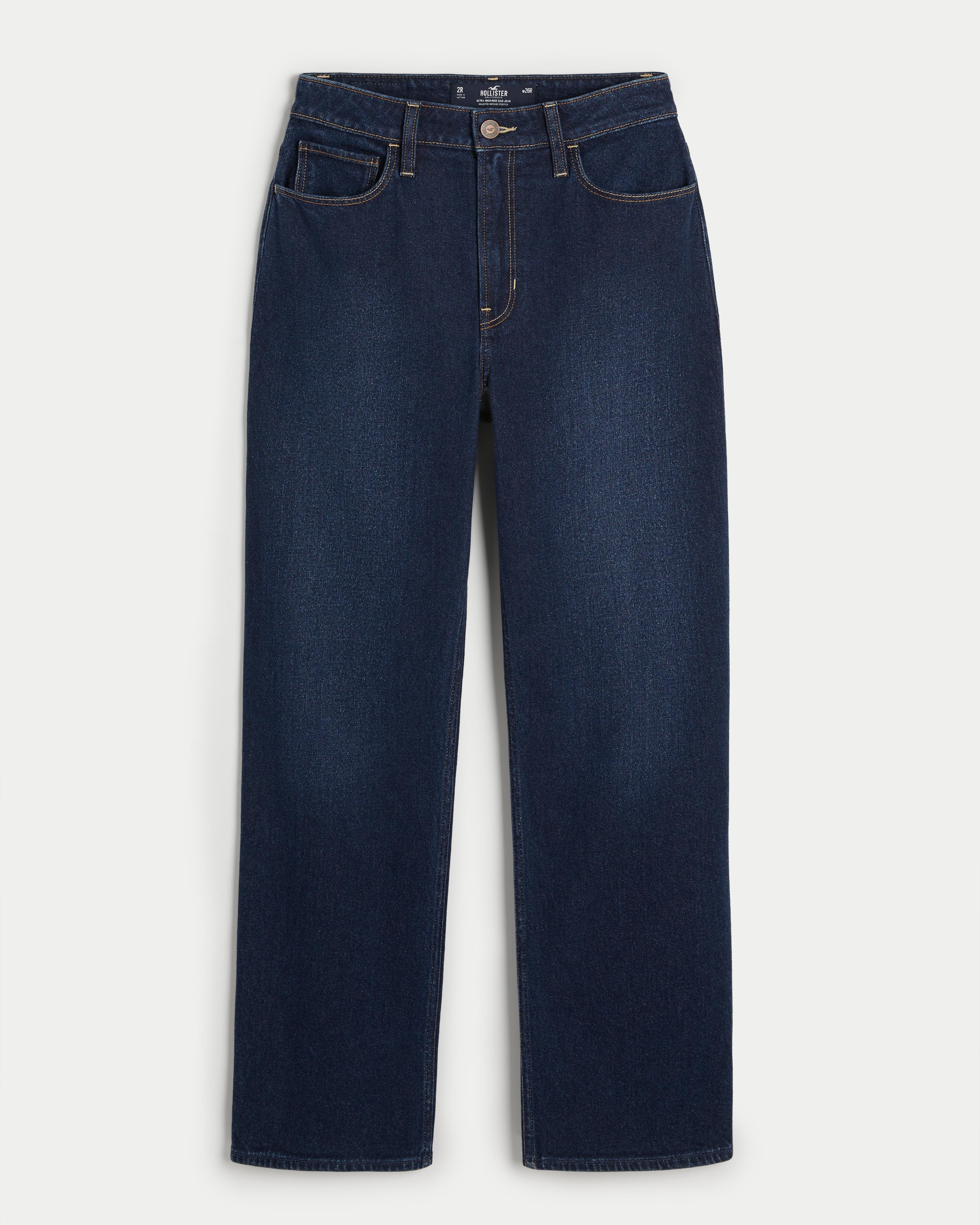 Ultra High-Rise Dark Wash Dad Jeans Product Image