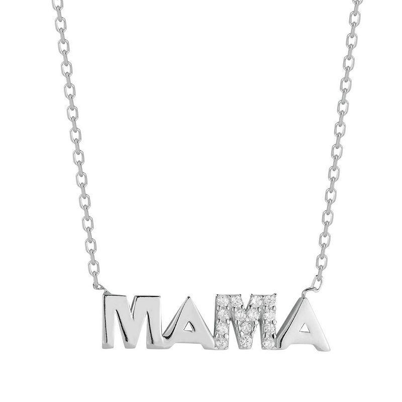 Sunkissed Sterling Cubic Zirconia Mama Necklace, Womens, Silver Tone Product Image