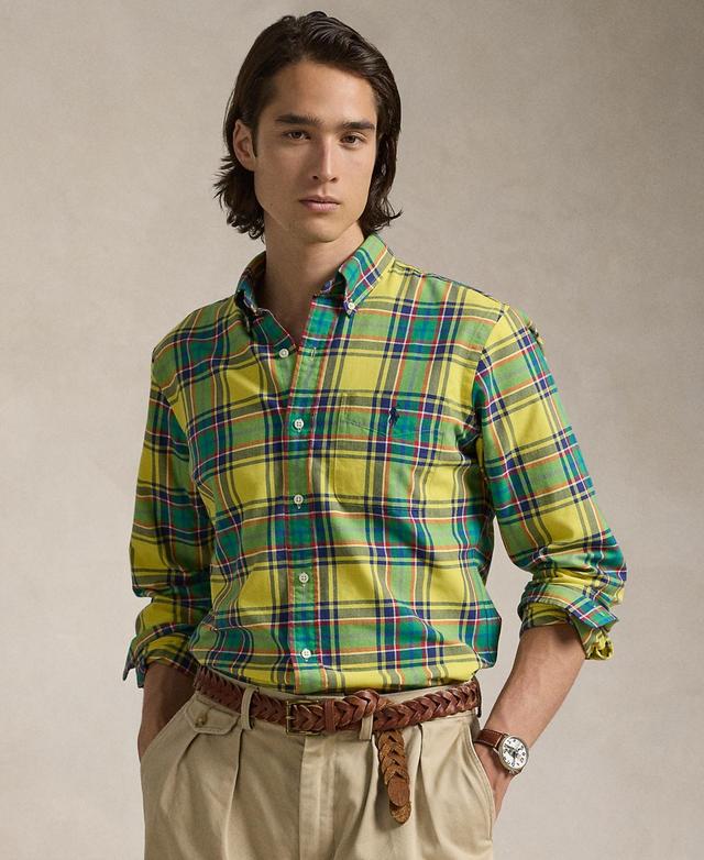 Polo Ralph Lauren Classic Fit Plaid Oxford Shirt Multi) Men's Clothing Product Image