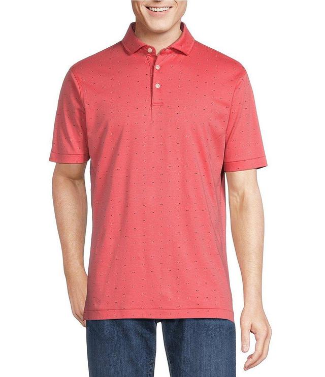 Cremieux Blue Label Modern Dot Print Cotton Interlock Short Sleeve Polo Shirt Product Image