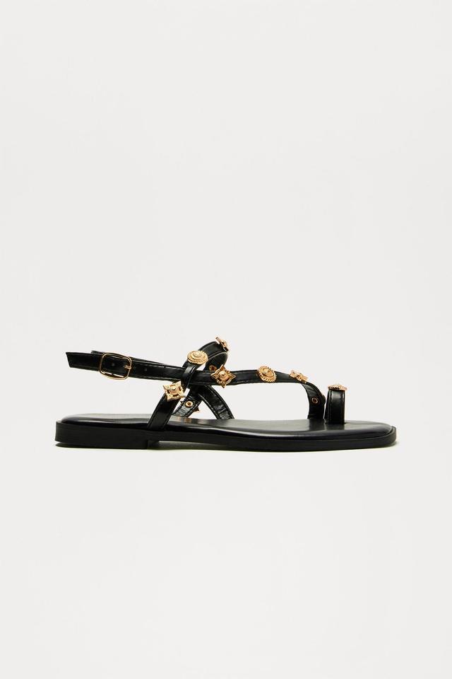 Bright Idea Studded Sandals - Black Product Image