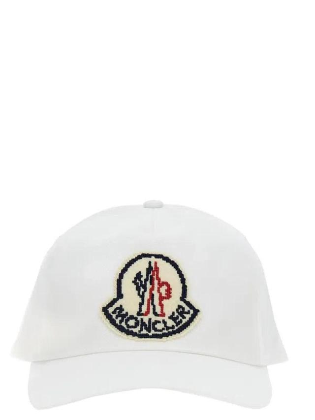 MONCLER Logo Patch Cap In White Product Image