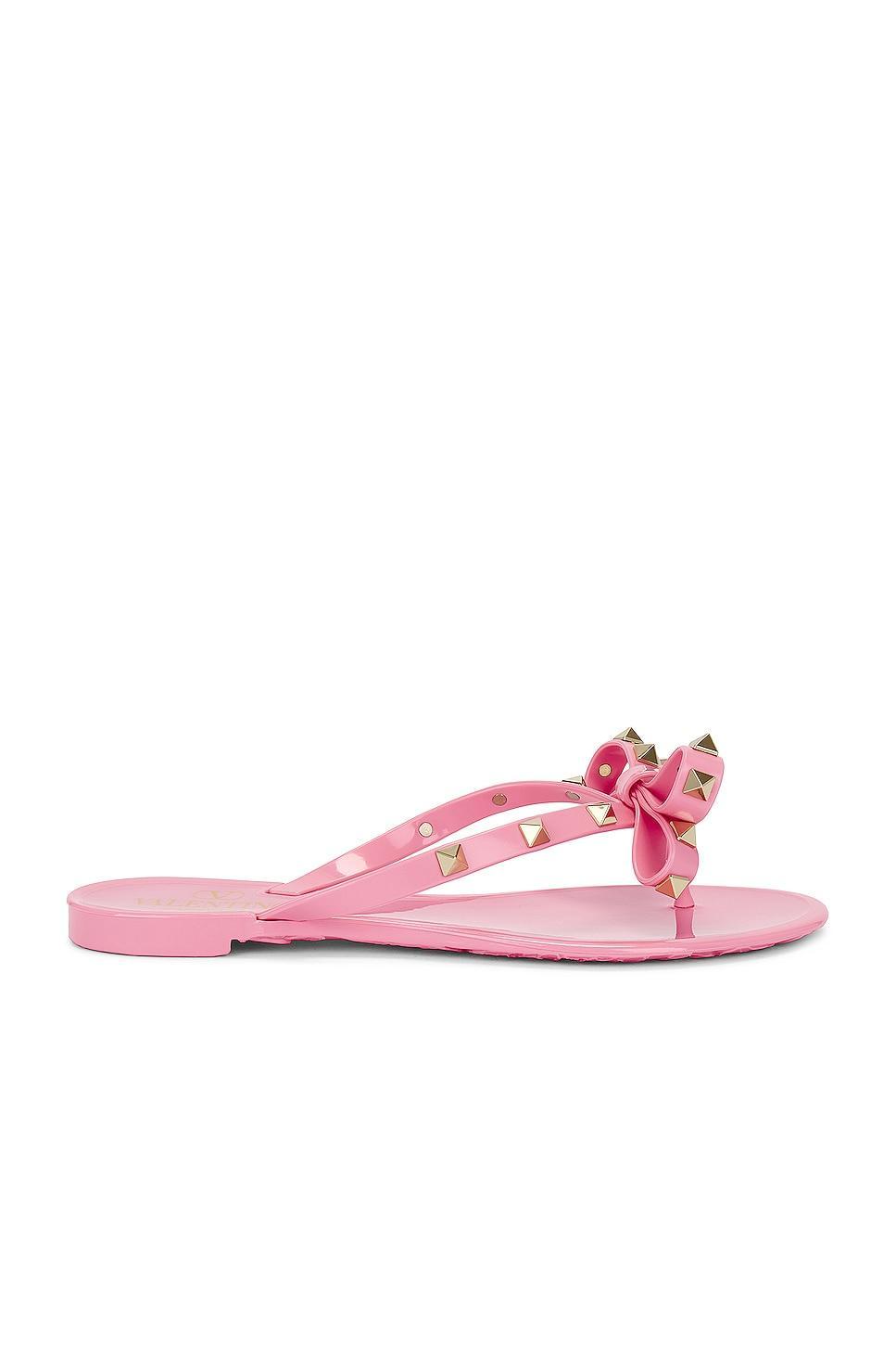 Valentino Garavani Womens Slip On Embellished Thong Sandals Product Image