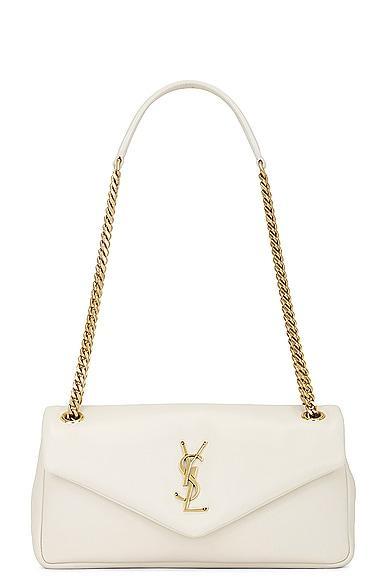 SAINT LAURENT Medium Calypso Chain Bag In White Product Image