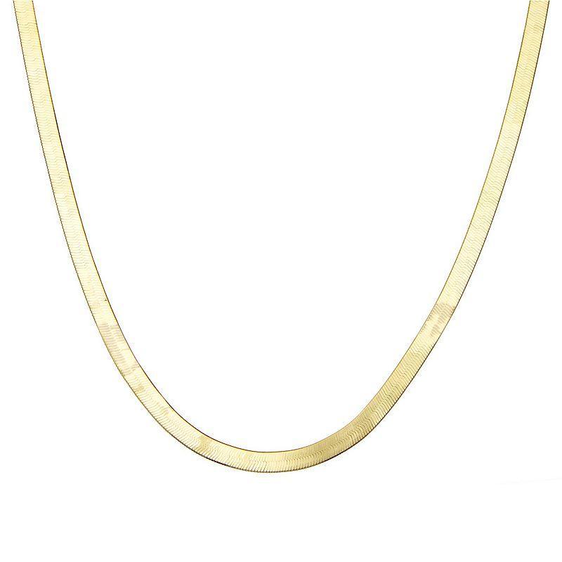 Giorgio di Vicenza Sterling Silver Mens Herringbone Chain Necklace Gold Tone Product Image