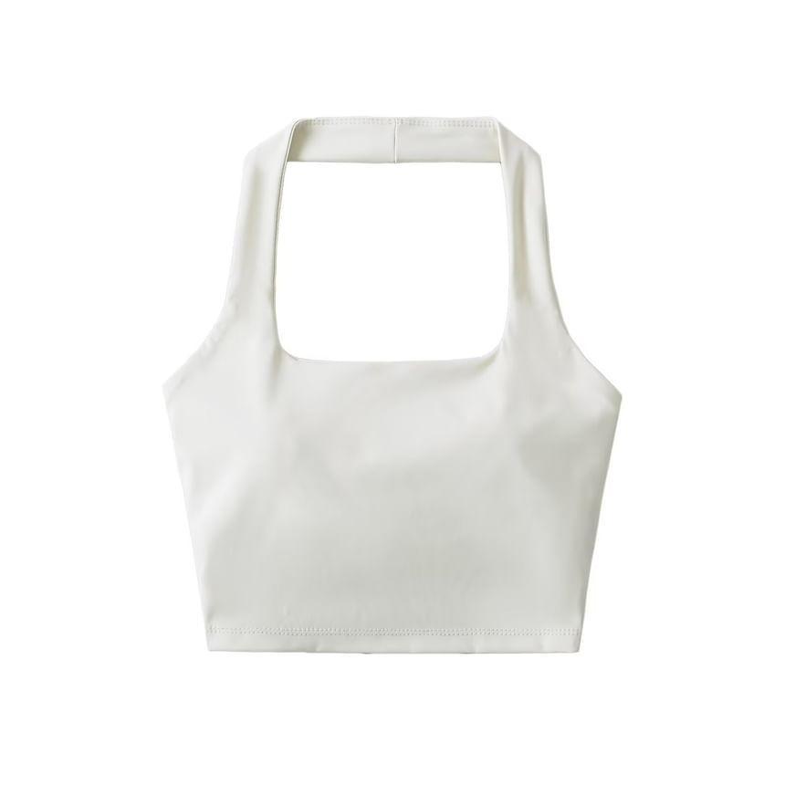 Halter Plain Sports Bra Product Image