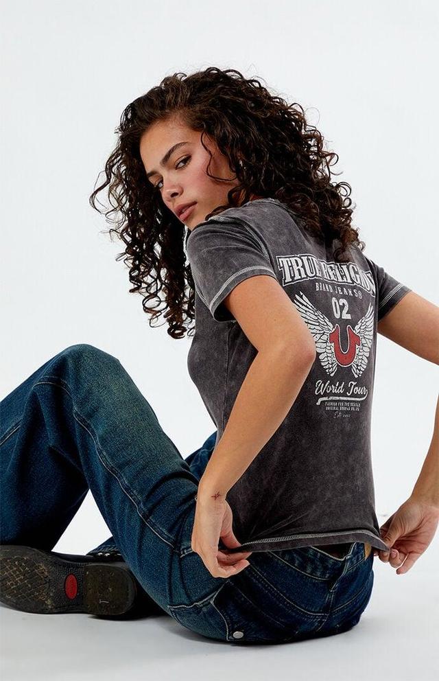 True Religion Women's Washed Contrast Stitch T-Shirt Product Image