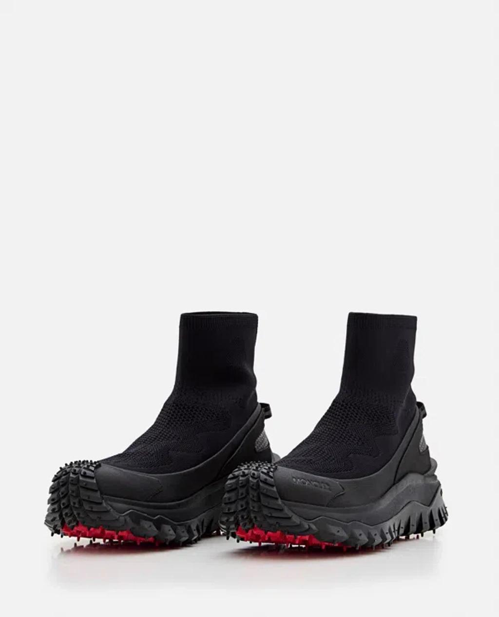 MONCLER Black Trailgrip Knit Sneakers Product Image