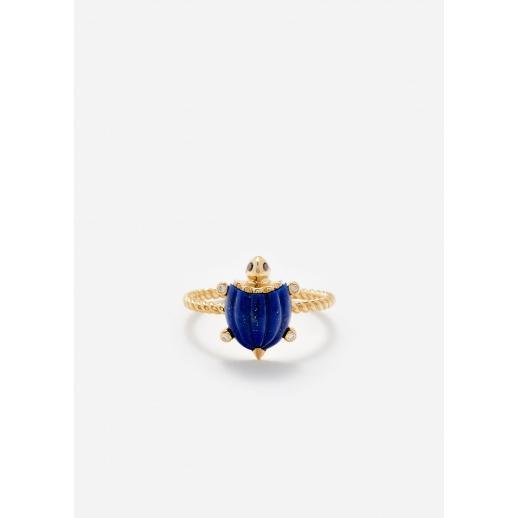 BAGUE MINI TORTUE LAPIS LAZULI OR JAUNE Product Image