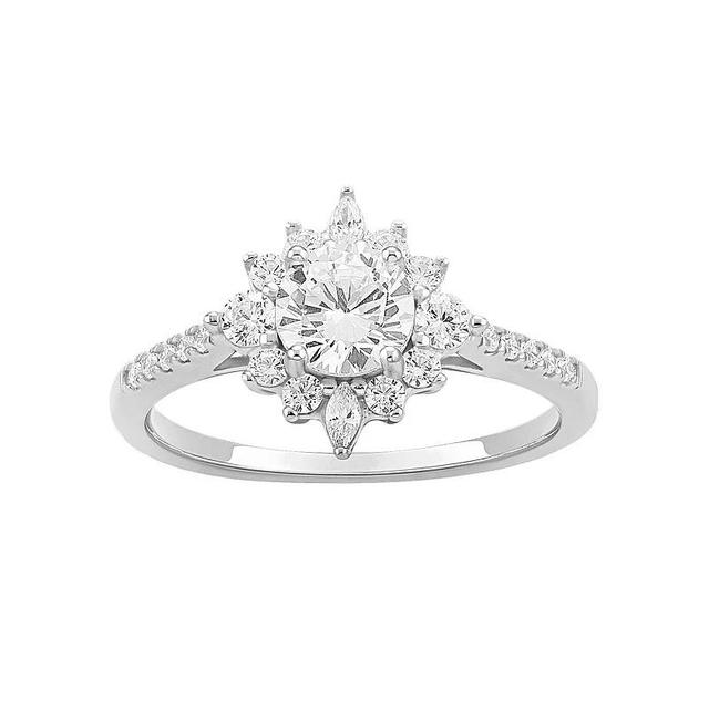 PRIMROSE Sterling Silver Cubic Zirconia Band Ring, Womens Sterling Silver White Product Image