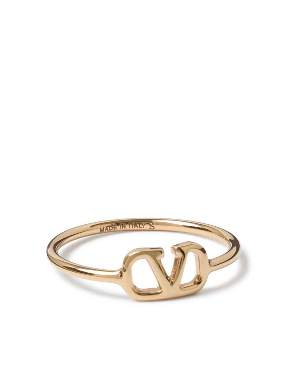 VALENTINO GARAVANI Vlogo Brass Ring In Gold Product Image