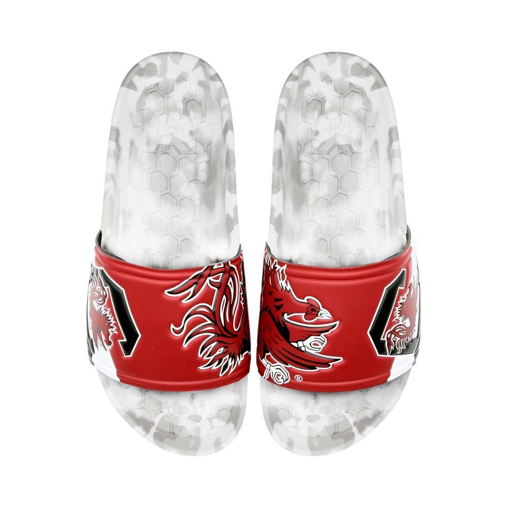 NCAA South Carolina Gamecocks Slydr Pro White Sandals - Red M3/W5 Product Image