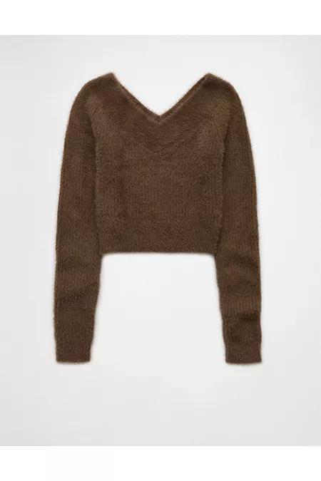 AE Cropped Open V-Neck Sweater Womens product image