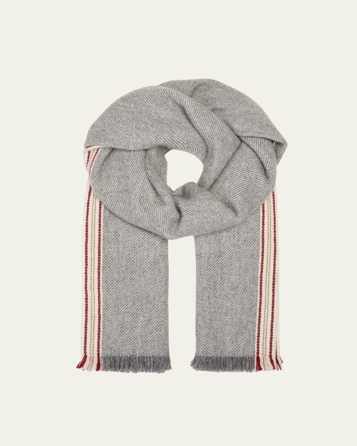 Brunello Cucinelli Men's Cashmere Scarf - CK011 GREY Product Image