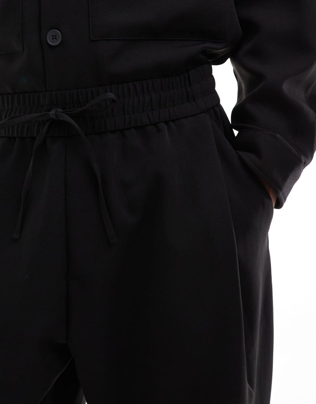 Bershka premium smart pants in black - part of a set Product Image