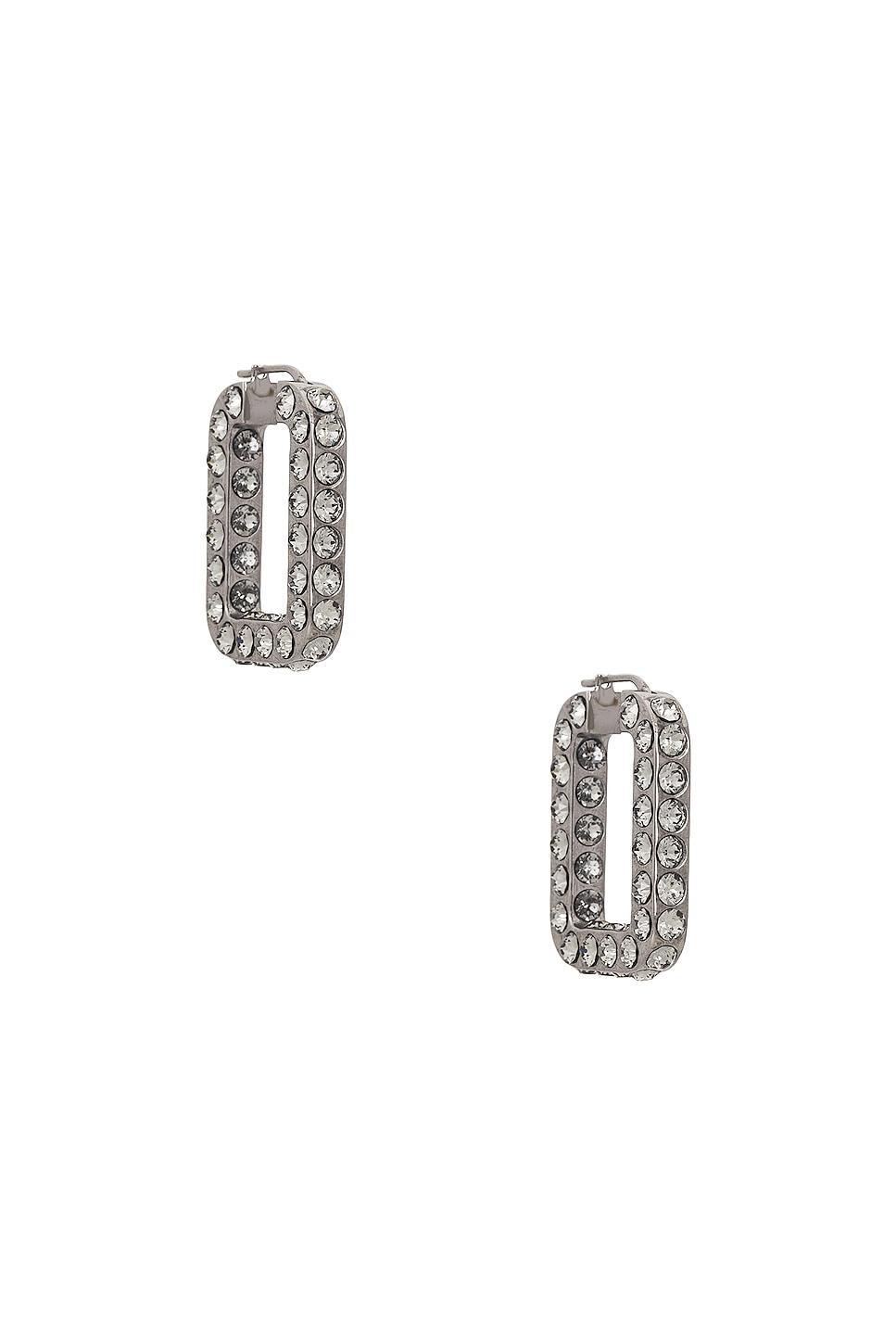 AMINA MUADDI Charlotte Hoop Earrings in Grey Product Image