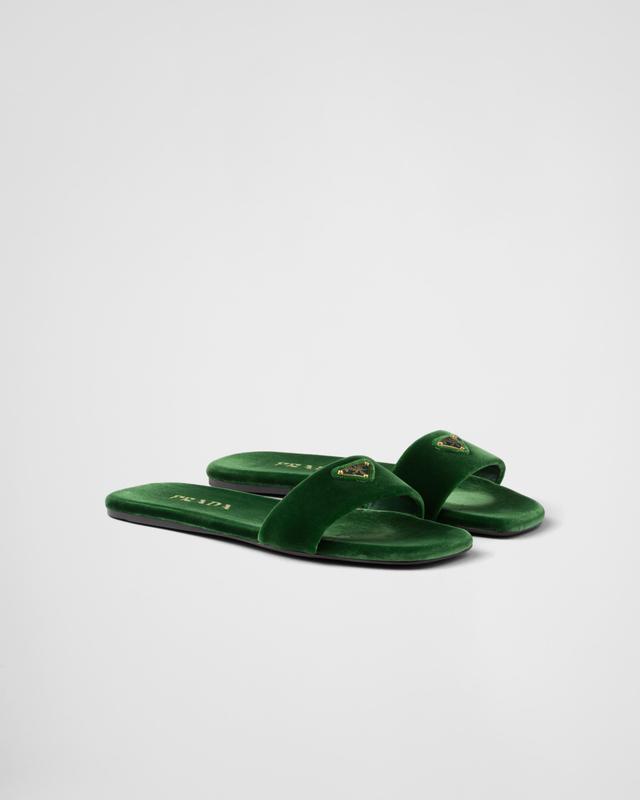 Flat velvet slides Product Image