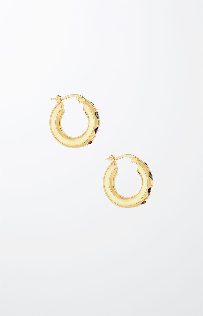 Ettika Crystal Rainbow Hoop Earrings Product Image