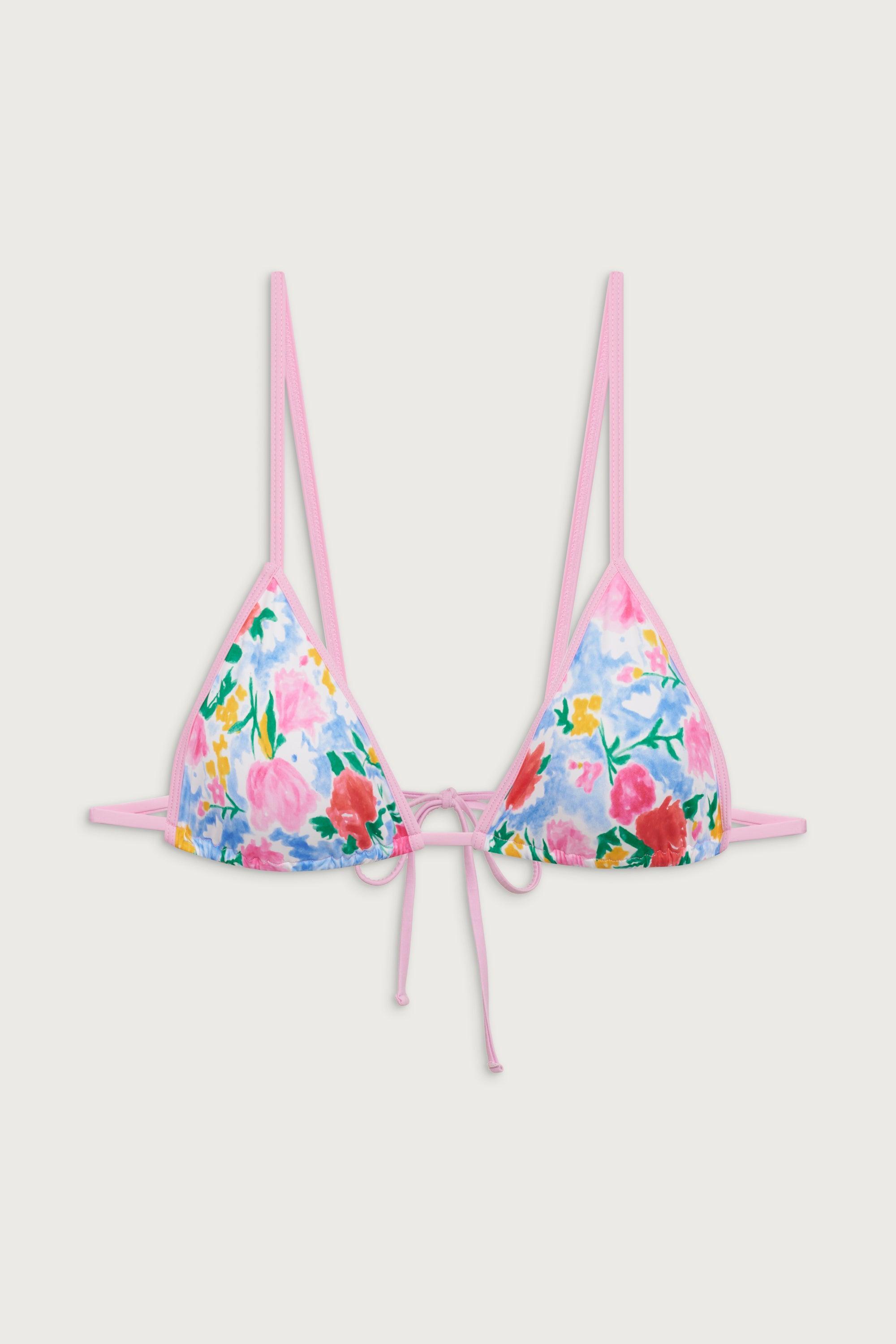 Lumia Triangle Bralette Bikini Top - Painted Petals Product Image