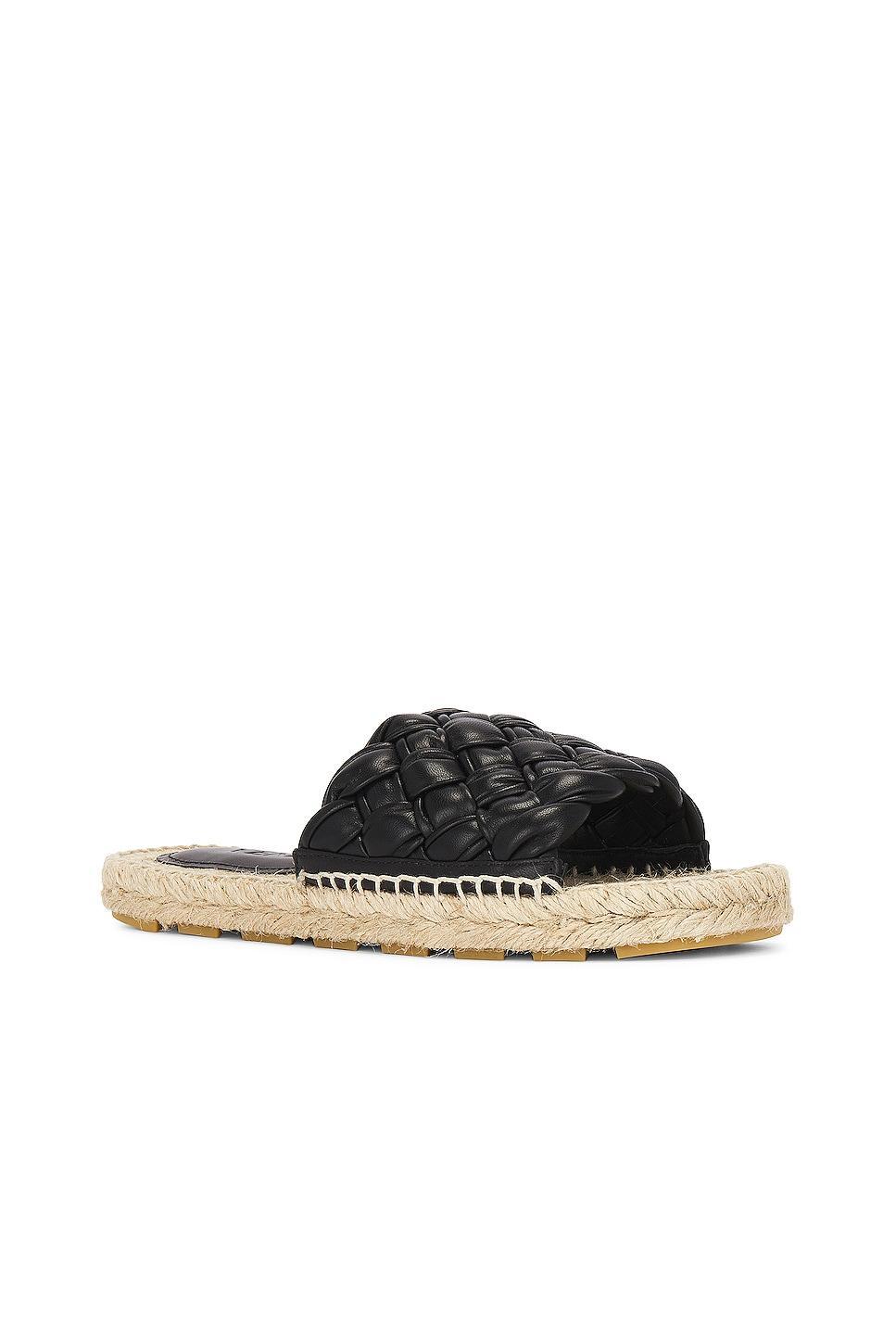 Bottega Veneta Jack Mule Espadrille Leather Sandal in Black - Black. Size 37 (also in 36, 39, 40, 41). Product Image