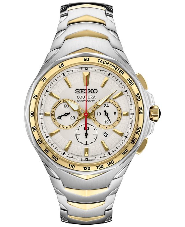 Mens Seiko Coutura Quartz Stainless Steel & Gold-Tone Watch - SRWZ24 White Product Image