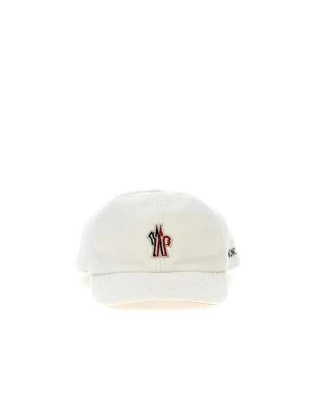 MONCLER Logo Patch Cap Hats In White Product Image