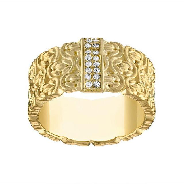 Tiara 14k Gold Over Silver 1/4 Carat T.W. Diamond Byzantine Ring, Womens Gold Tone Product Image