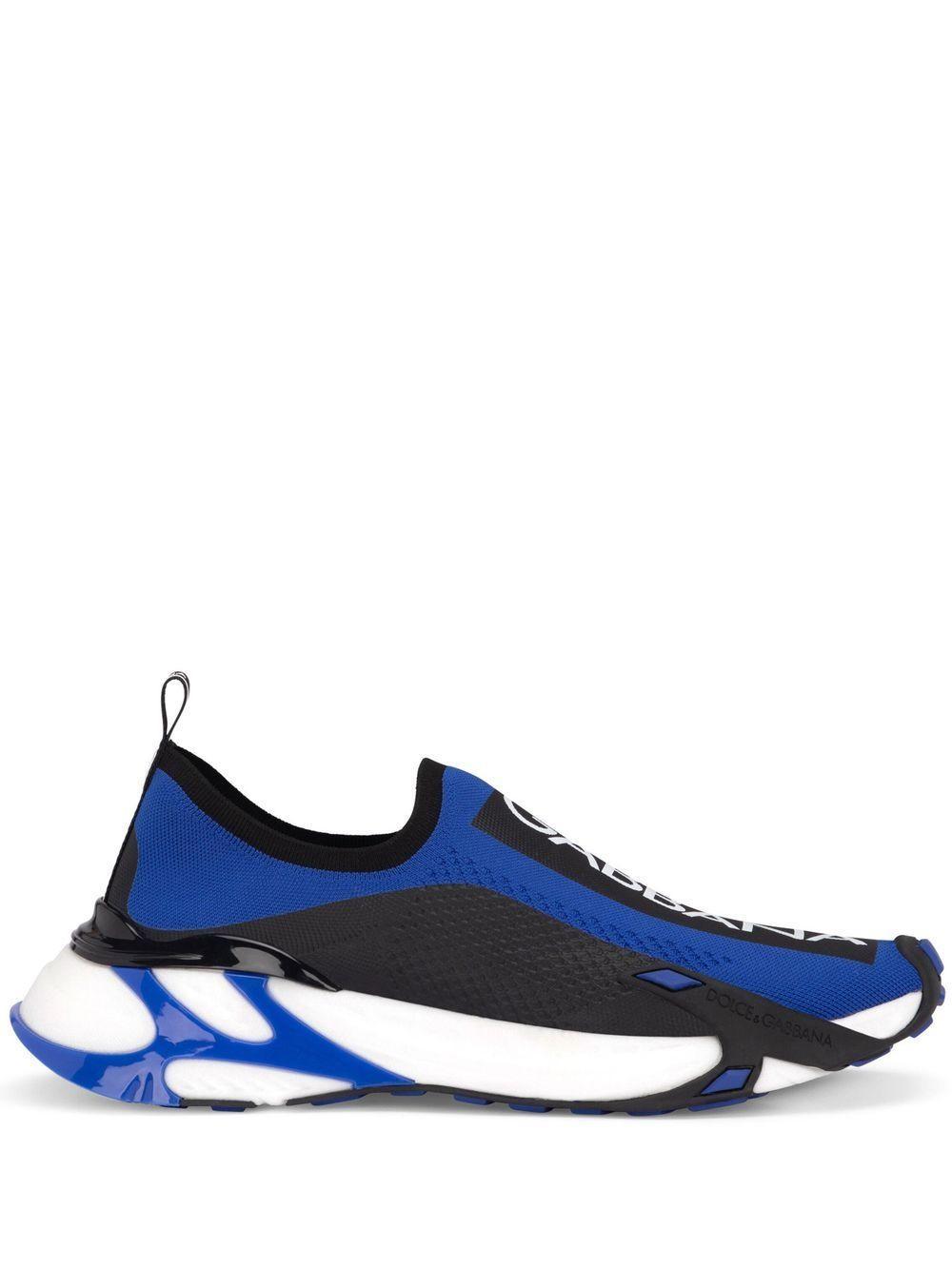 Black & Blue Stretch Mesh Fast Sneakers In Blue Bianco Product Image