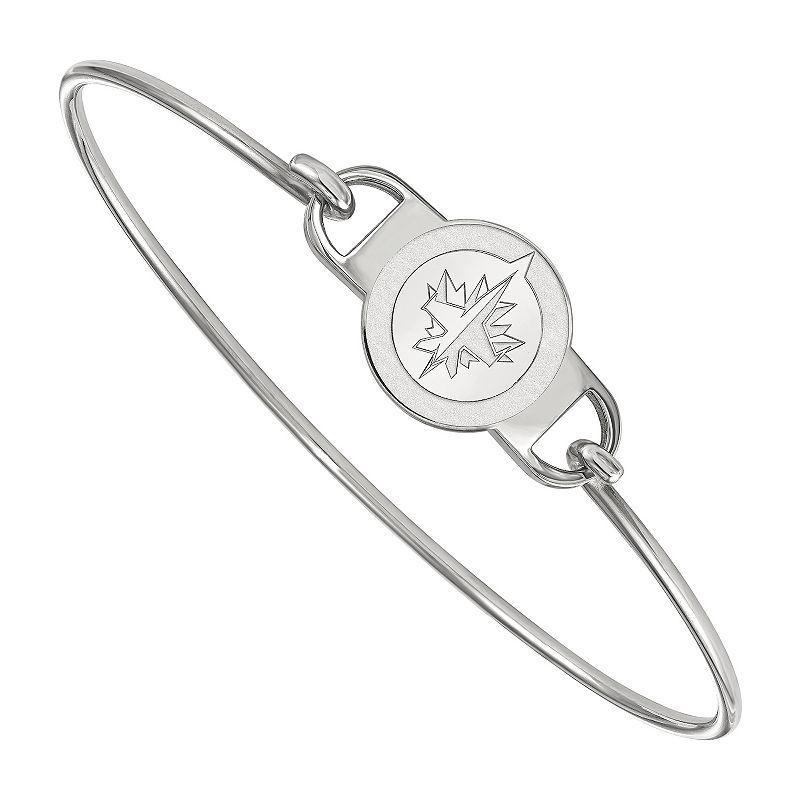 LogoArt Sterling Silver Winnipeg Jets Wire Bangle Bracelet, Womens Product Image