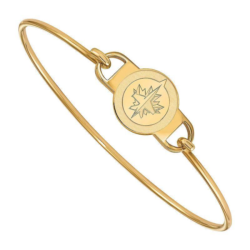 LogoArt 14k Gold Over Silver Winnipeg Jets Wire Bangle Bracelet, Womens Goldtone Product Image