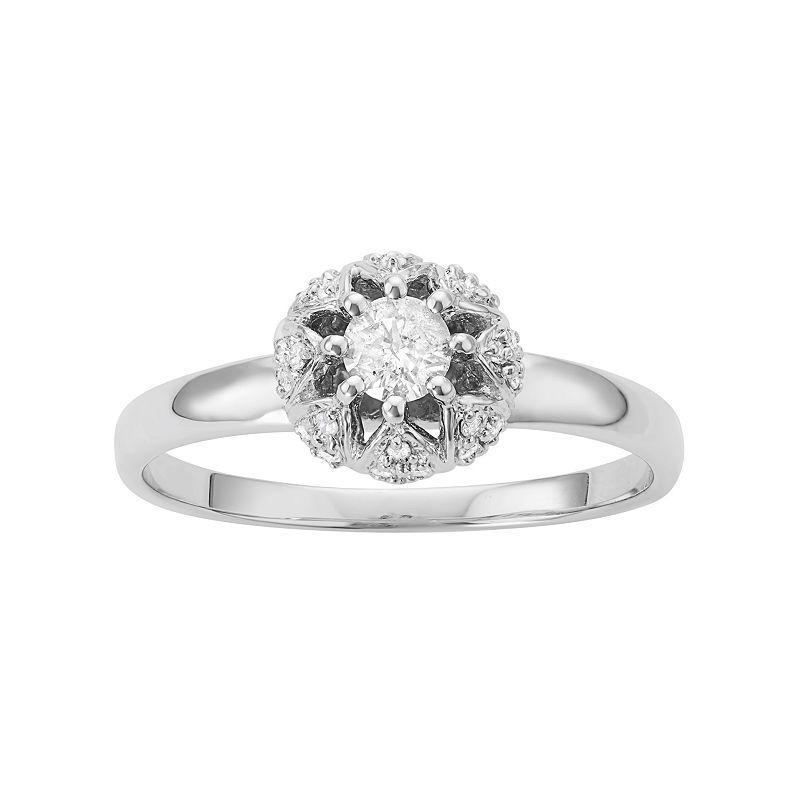 10k White Gold 1/3 Carat T.W. Diamond Ring, Womens Product Image