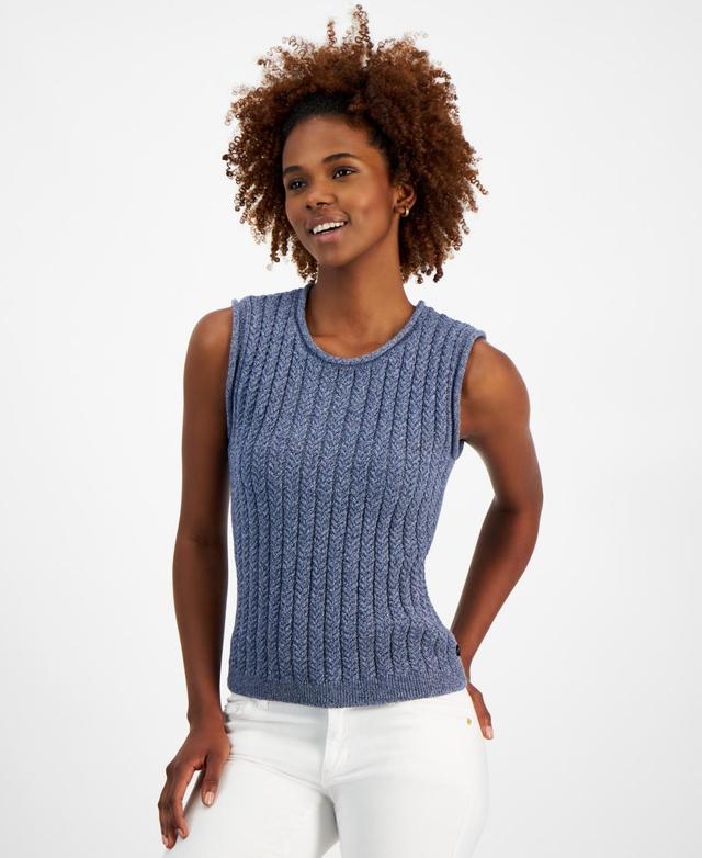 Nautica Jeans Womens Cable-Knit Sleeveless Sweater Product Image