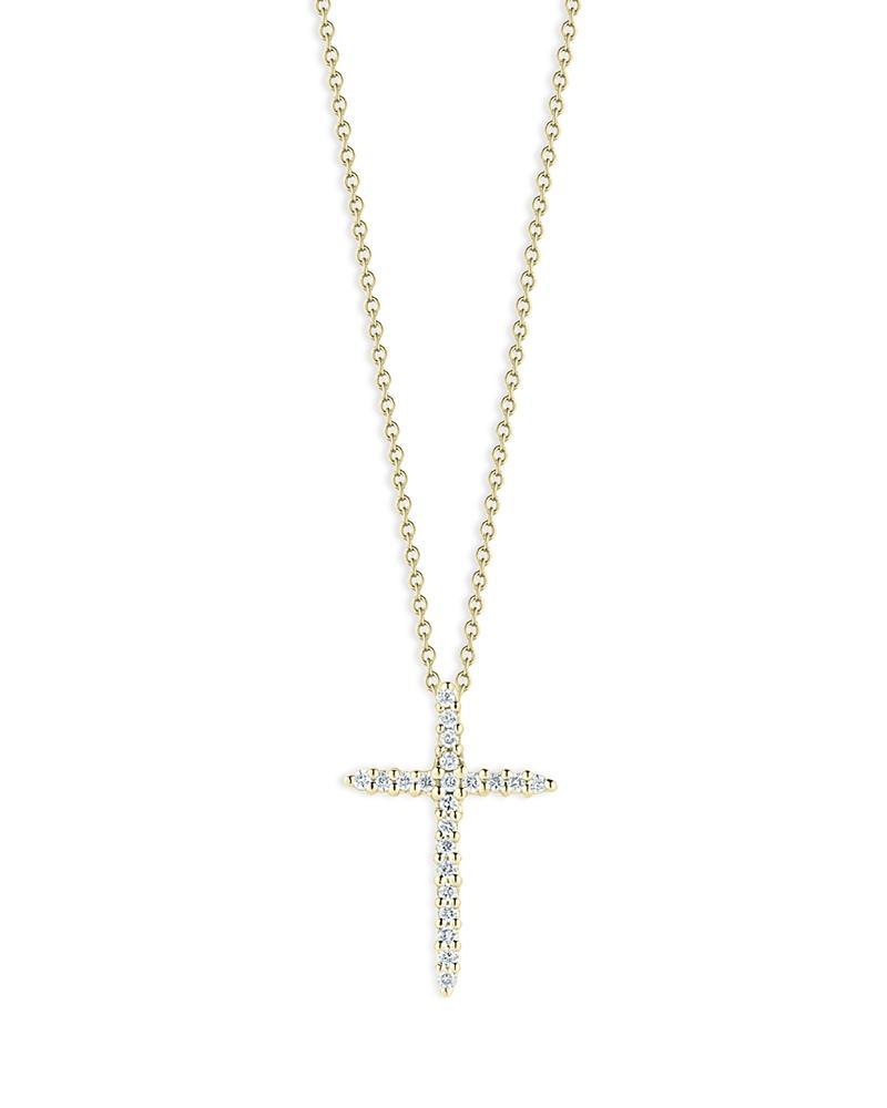 Womens Tiny Treasures 18K Yellow Gold & Diamond Cross Pendant Necklace Product Image