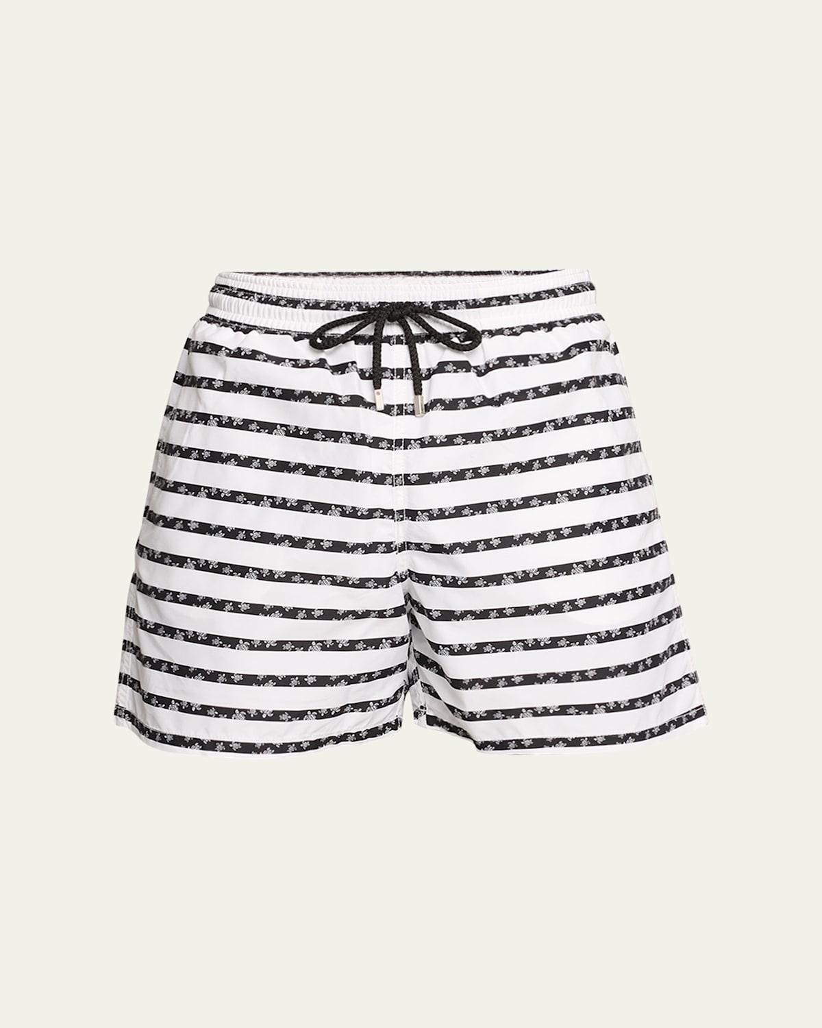 Mens Micro-Turtle Striped Swim Shorts Product Image