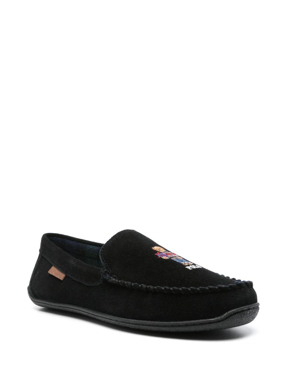 POLO RALPH LAUREN Brenan Polo Bear Suede Loafer In Black Product Image