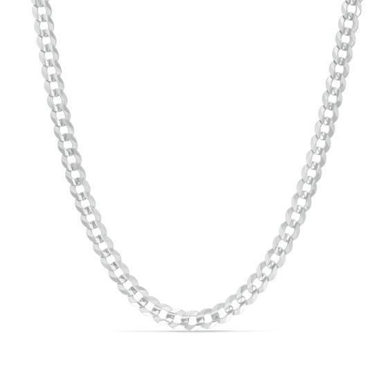 Men's 4.7mm Curb Chain Necklace in 14K White Gold - 30" Product Image