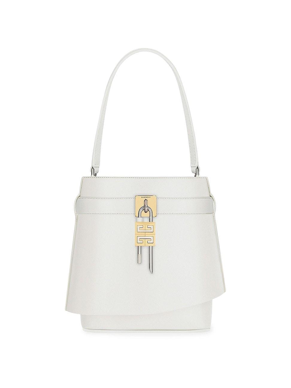 Womens Shark Lock Bucket Bag in Box Leather Product Image