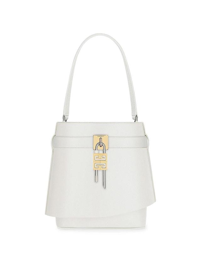 Womens Shark Lock Bucket Bag in Box Leather Product Image