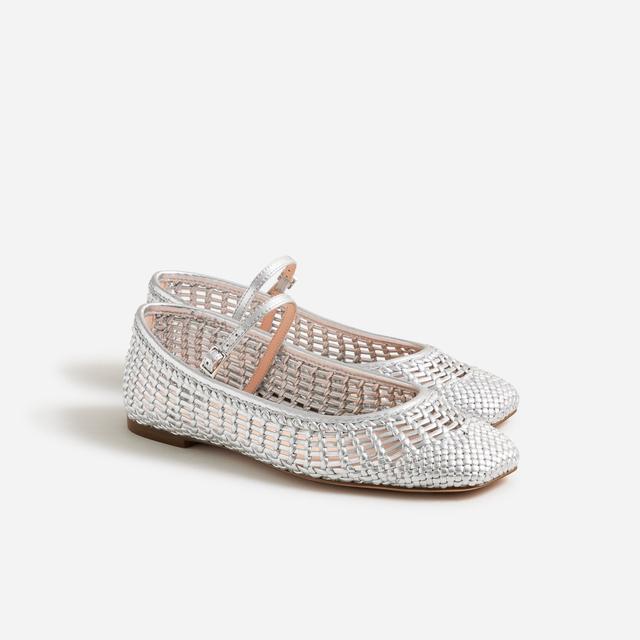 Quinn woven ballet flats in metallic leather Product Image