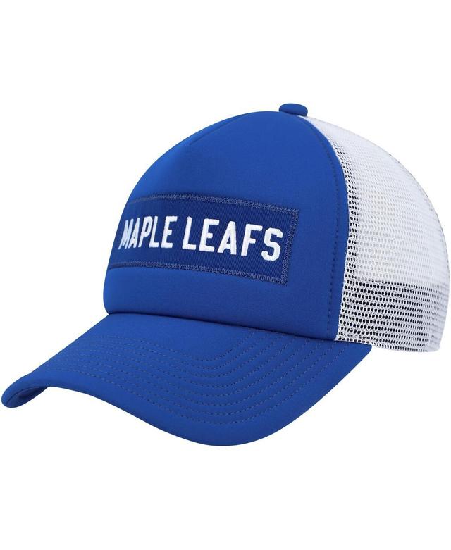 Mens adidas Blue Toronto Maple Leafs Team Plate Trucker Snapback Hat - Blue Product Image