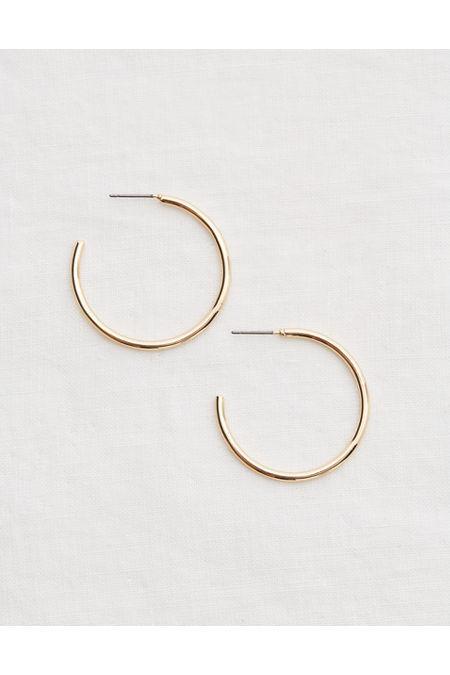 Aerie Classic Hoop Earrings Women's Gold One Size Product Image