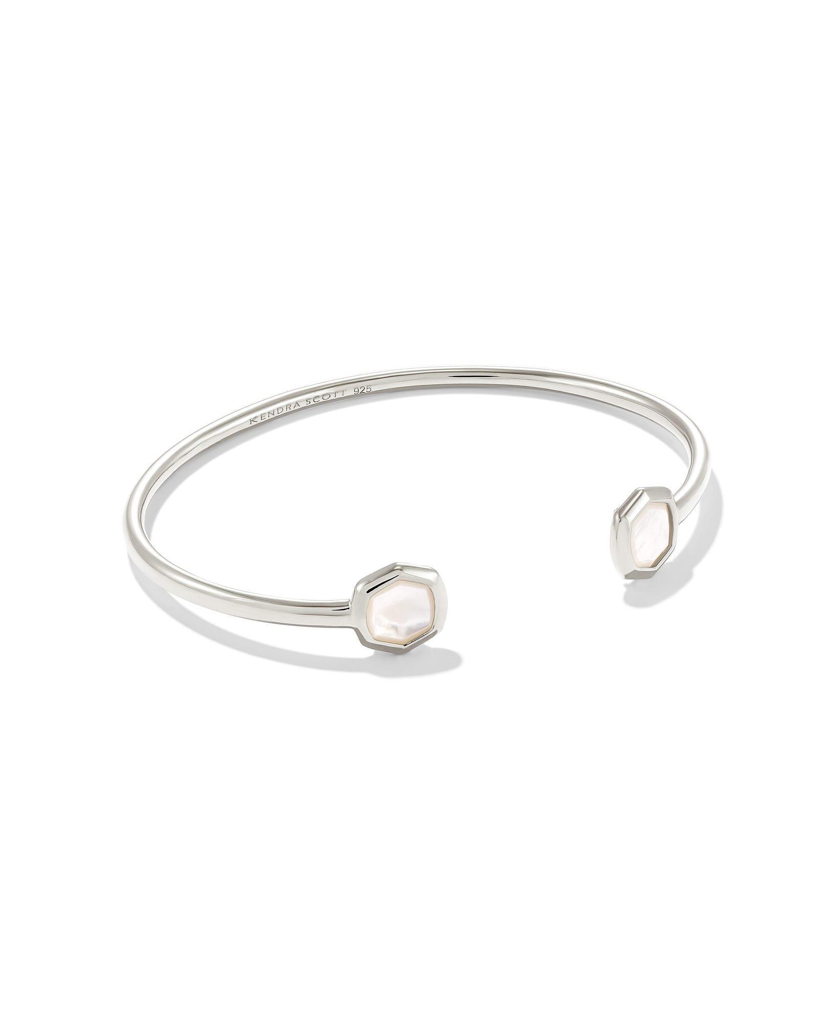 Kendra Scott Davis Sterling Silver Small Cuff Bracelet in Ivory Mother-Of-Pearl | Mother Of Pearl Product Image