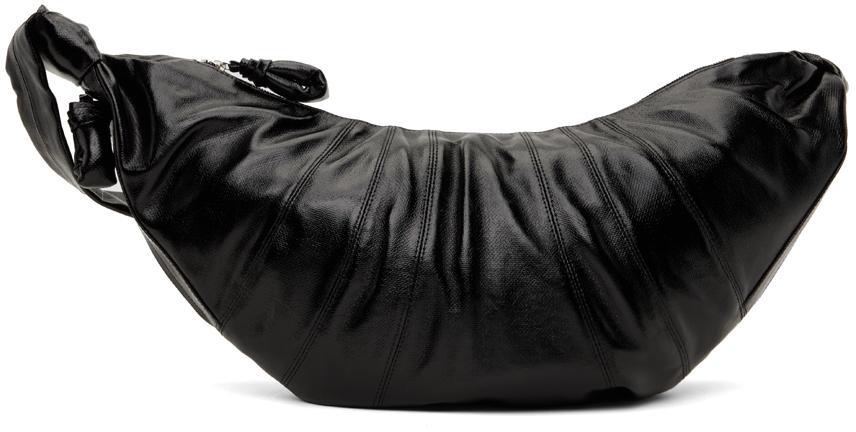 LEMAIRE Black Large Croissant Coated Bag In Bk999 Black Product Image